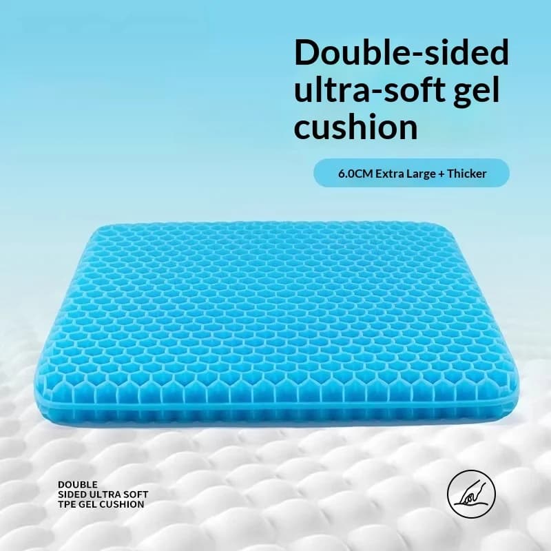 Cuscino in Gel Spesso e Grande, Traspirante a Nido d'Ape, Ortopedico in Silicone per Ufficio e Sedute Prolungate
