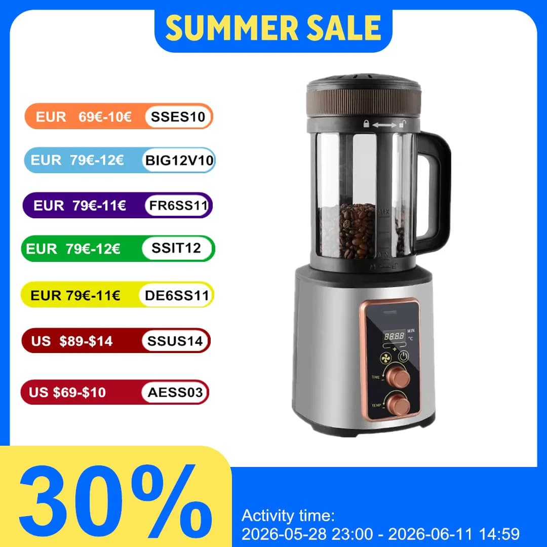 Coffee Bean Roaster Small Household Commercial Temperature Regulating And Cooling Automatic Timing Hot Air Bean Roast Kitchen