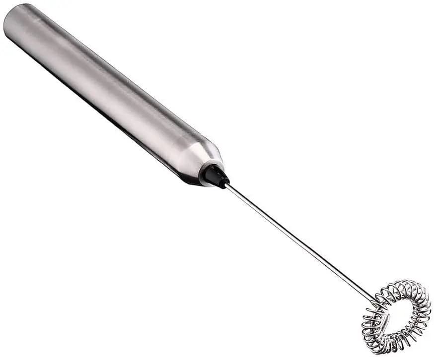 Montalatte Elettrico Portatile, Mini Frullatore in Acciaio Inox, Mixer per Espresso a Batteria