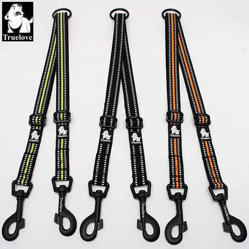 Guinzaglio per cani doppio in nylon riflettente Truelove per due cani Accoppiatore Guinzaglio per animali domestici senza groviglio per allenamento di tutte le razze Corsa Dropshipping