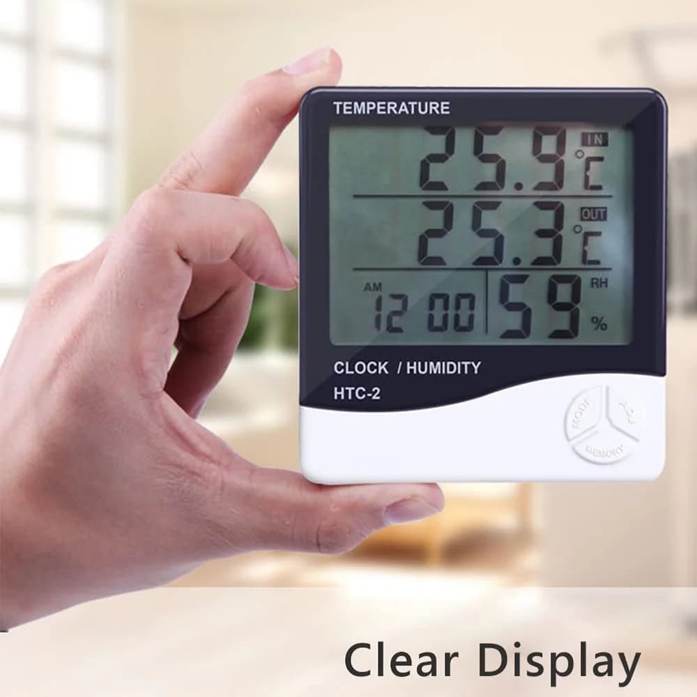 LCD Digital Household electronic temperature humidity meter Indoor Temperature Humidimeter Sensor Instrument Electronic Clock