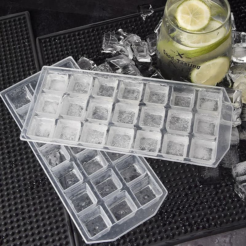 1Pc 21 Griglie Addensare Stampo per cubetti di ghiaccio in plastica FAI DA TE Riutilizzabile Vassoio di ghiaccio per whisky Stampo per congelatore di gelatina Accessori per bar da cucina per la casa