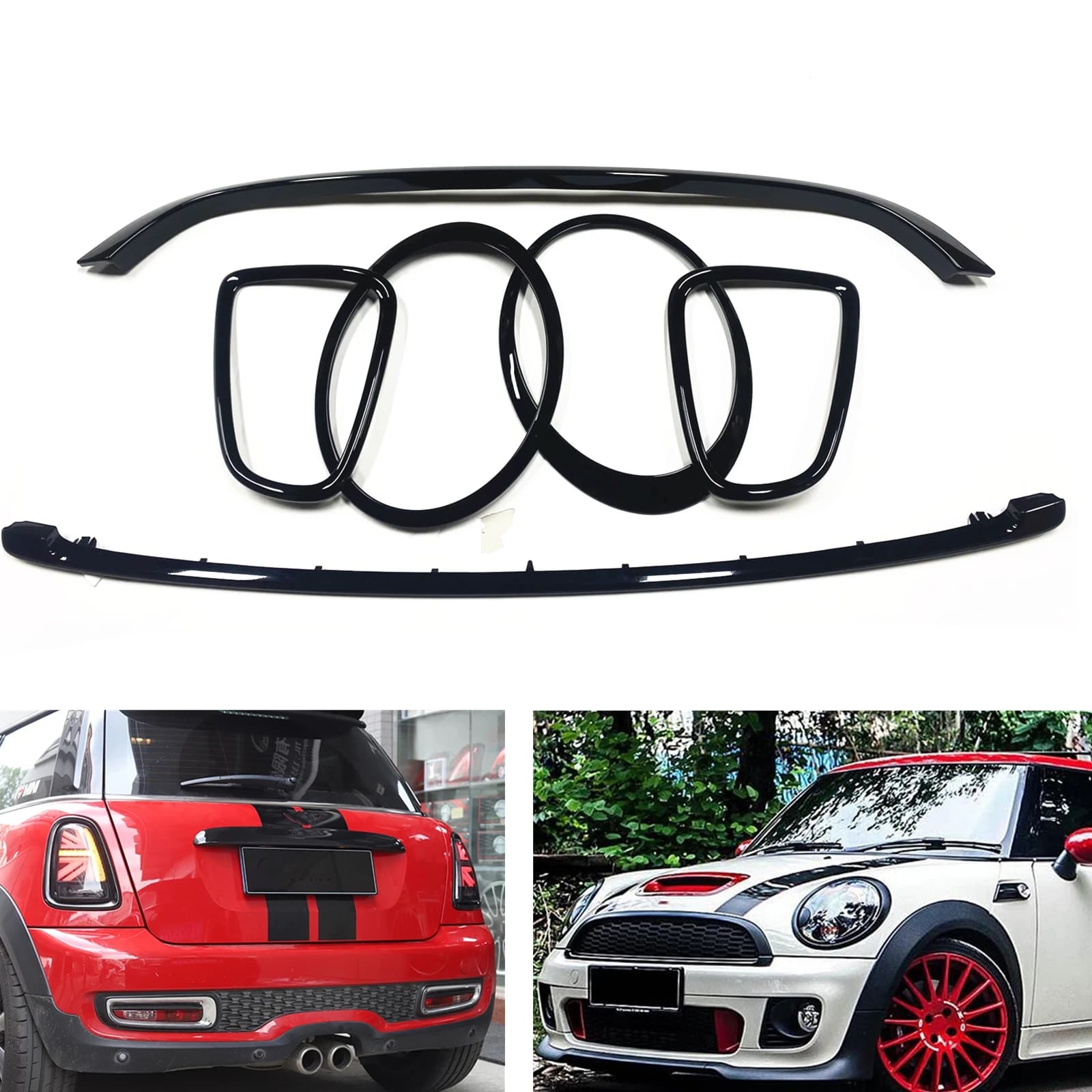 For MINI COOPER R55 R56 R57 R58 R59 2007-2015 JCW Style Grid Trim Front Head Light Rear Cover Frame Strip