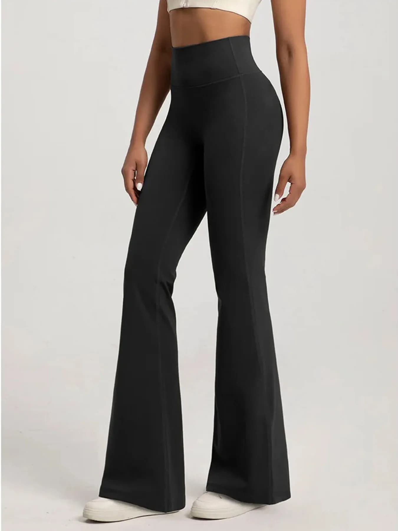 Women's casual outdoor racing yoga pants with elastic bell bottom for high-life fitness exercises