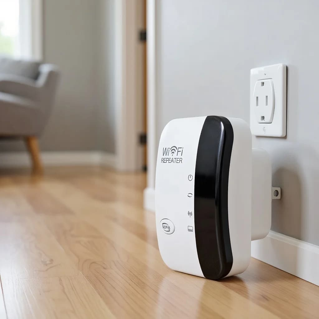 Amplificatore di segnale ripetitore WiFi - Estensore di rete wireless con portata 300 m per router domestico