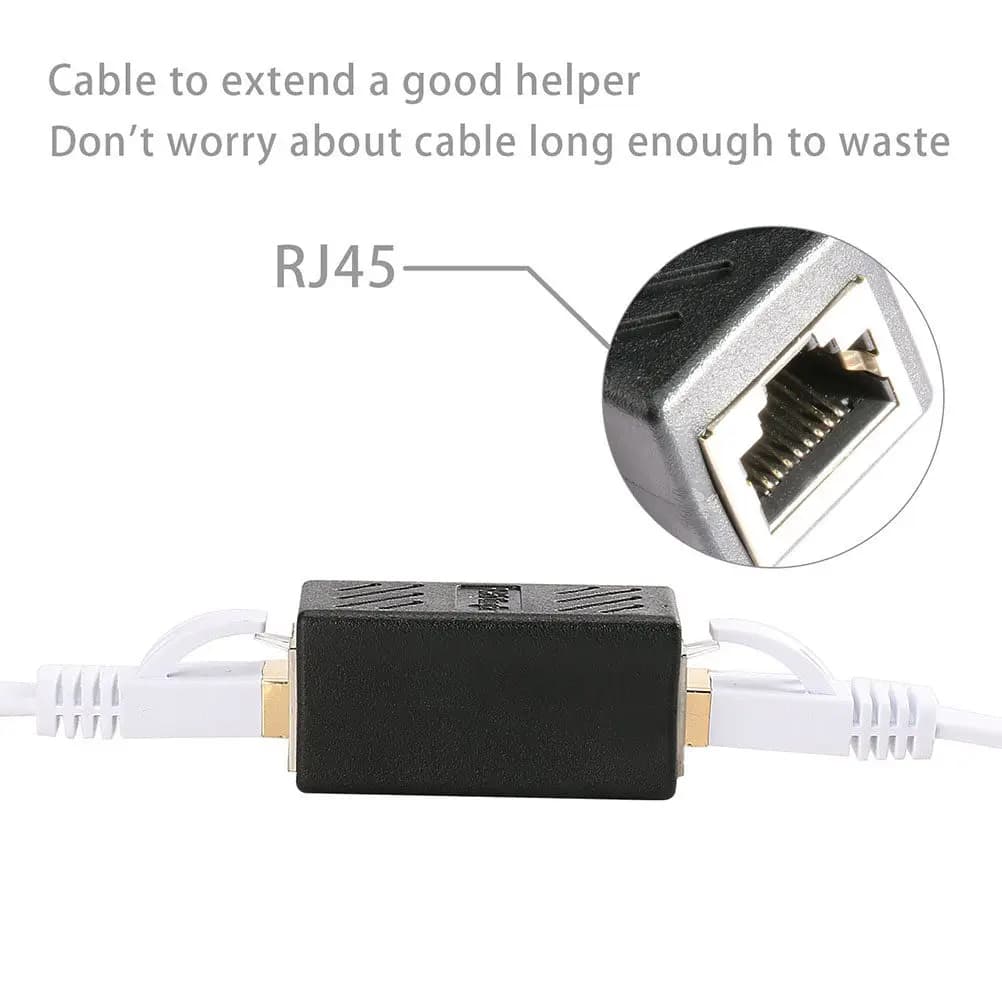 5 Parts In-Line Connector Cat6 RJ45 Female-Femmina, Adapter for Cavi Ethernet Cat5e Cat7, Anti-Corrosion Gold Plate