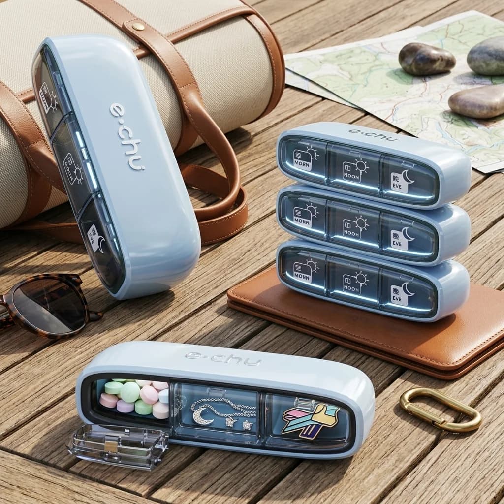 Portable Medicine Holder Vitamin Reusable Compact Medication Containers, Pocket Pill Box Dispenser for Medication Supplement