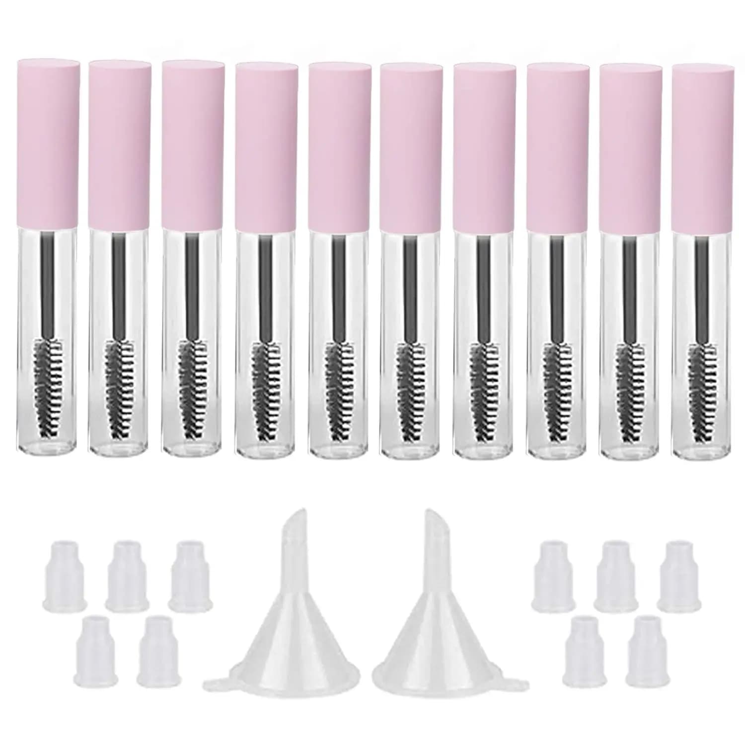 Set of 10ML Vacuum Bottles for Mascara with Funnel, Castor Oil Containers for Eyelash Growth, Fai-da- ♪