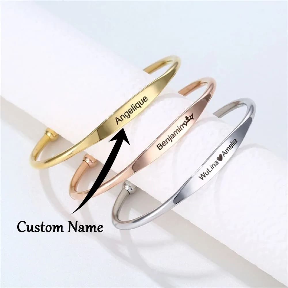 Braccialetto personalizzato in acciaio inossidabile per uomo donna bracciale con nome inciso personalizzato accessori per gioielli personalizzati Unisex