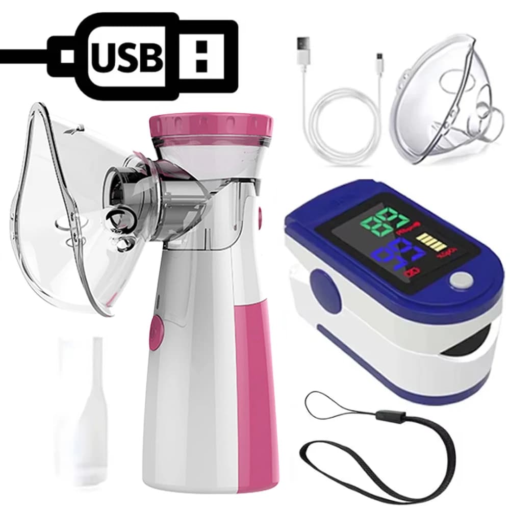 Ossimetro, Prodotti per la Salute, Atomizzatore Medico, Nebulizzatore a Rete, Inalatore Portatile, Atomizzatore Manuale, Ossimetro per Adulti e Bambini
