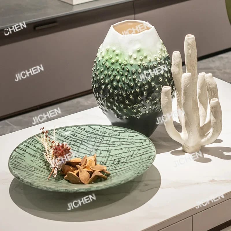 Combinazione di ornamenti JC: texture, decorazioni, piatto da frutta semplice, decorazione delicata, pendolo per l'ingresso e la sala modello