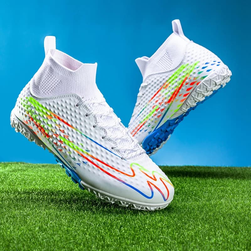 Scarpe da Calcio Double Star High-Top, Tacchetti TF per Uomo, per Allenamento Professionale e Partite, per Ragazzi, Adolescenti, Bambini e Adulti