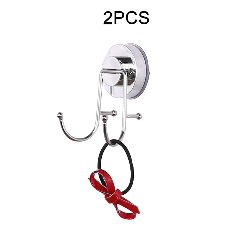 2 pezzi bagno cucina aspirapolvere ventosa in acciaio inossidabile accappatoio asciugamano ganci supporto rack doppio gancio di stoccaggio impermeabile 85G singolo