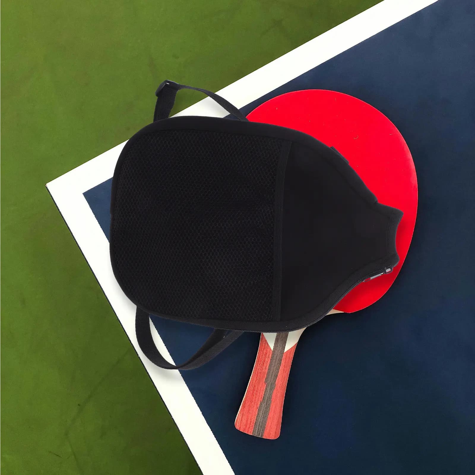 2 Pieces Protective Case Waterproof Neoprene for Rackets with Net Pocket Portable for Tennis and Ping Pong