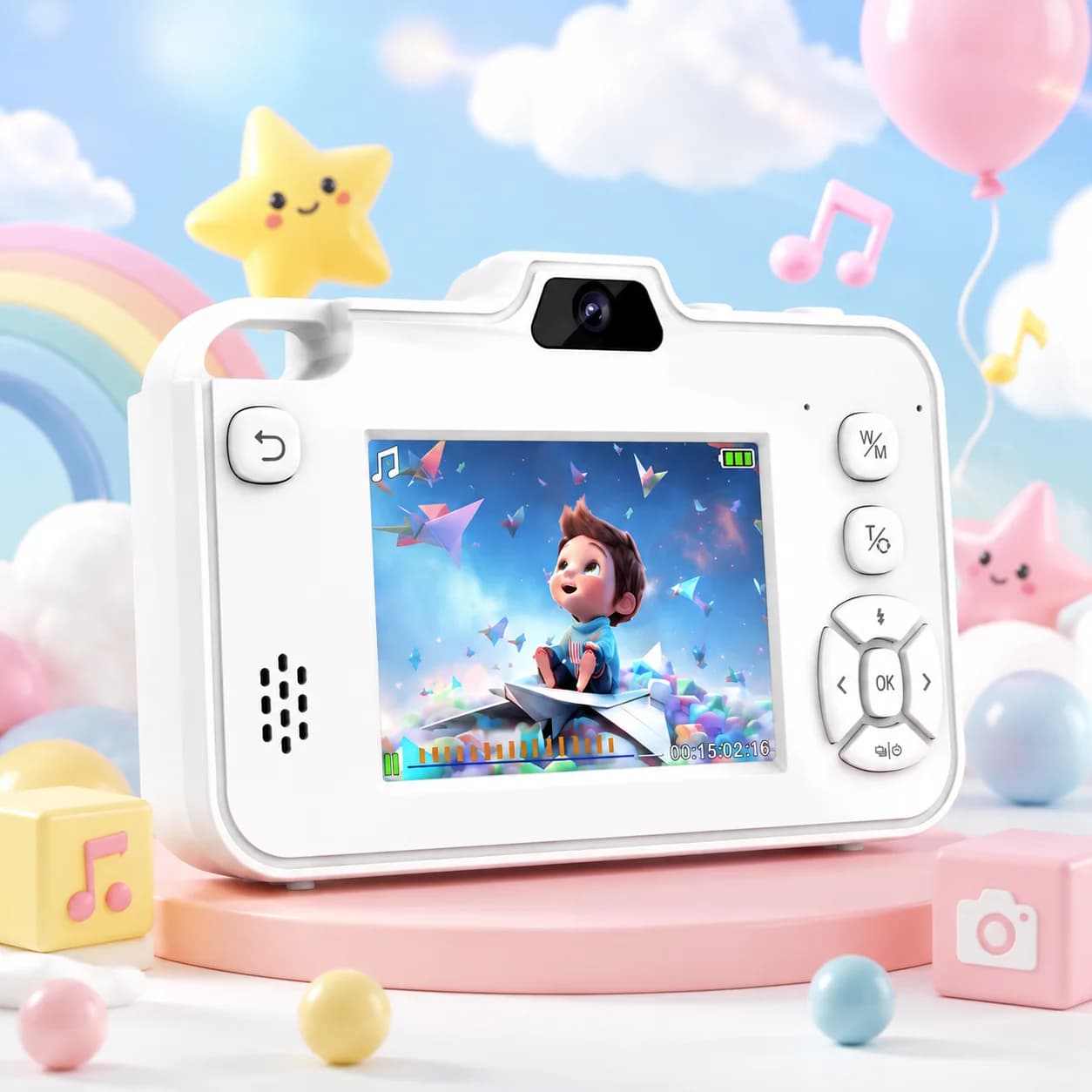 Dual Lens Kids Digital Camera Photography 48MP Portable Toy for Boys Girls Photo & Video Recording Educational Toy Kids Gift