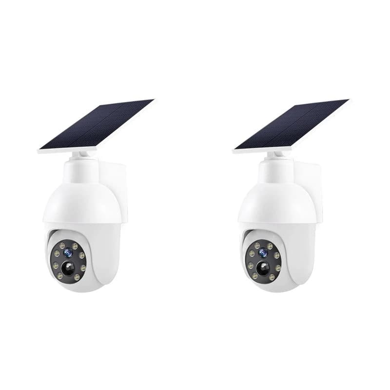 2X Solar Powered Analog Surveillance Sensor Light , Flashing Red Light Can Pretend Camera, Enhance Home Security-A31R
