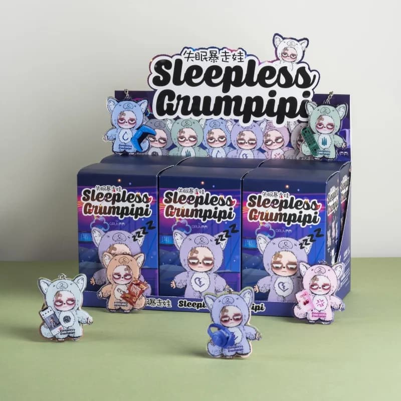 Nuovo originale Sleep Grumpipi Series Blind Box Vinile Face Doll Trendy Ciondolo Decor Macaron Colore Borsa Collezione Modello Giocattolo Regalo