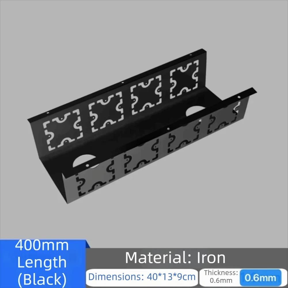 Vassoio Portacavi Sotto Scrivania a Forma di U, Materiale Durevole, Pannello Standard, Vassoio Invisibile per Gestione Cavi