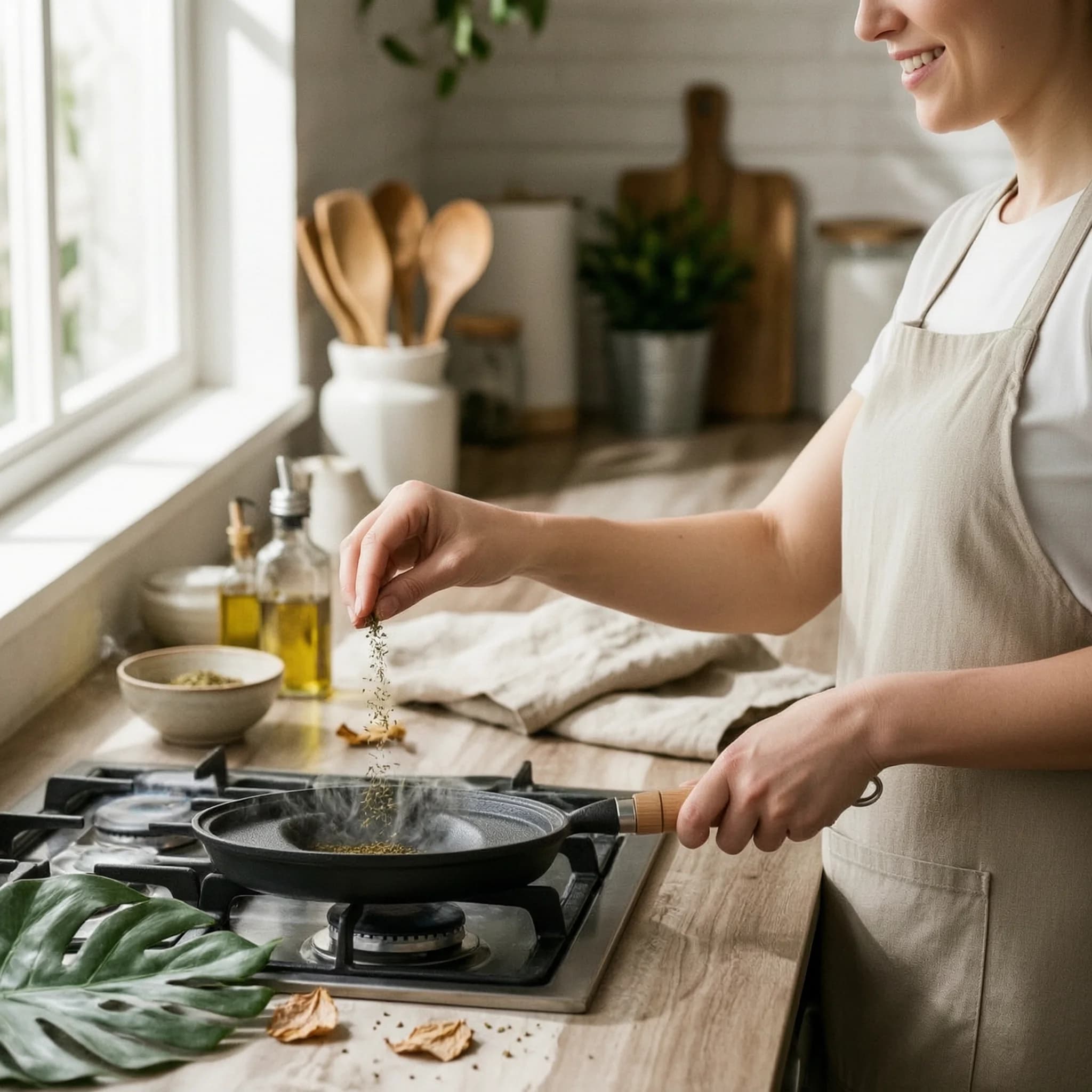 Padella in Ghisa per Omelette con Superficie Scura, Antiaderente, Adatta al Forno, Facile da Pulire, per Piano Cottura