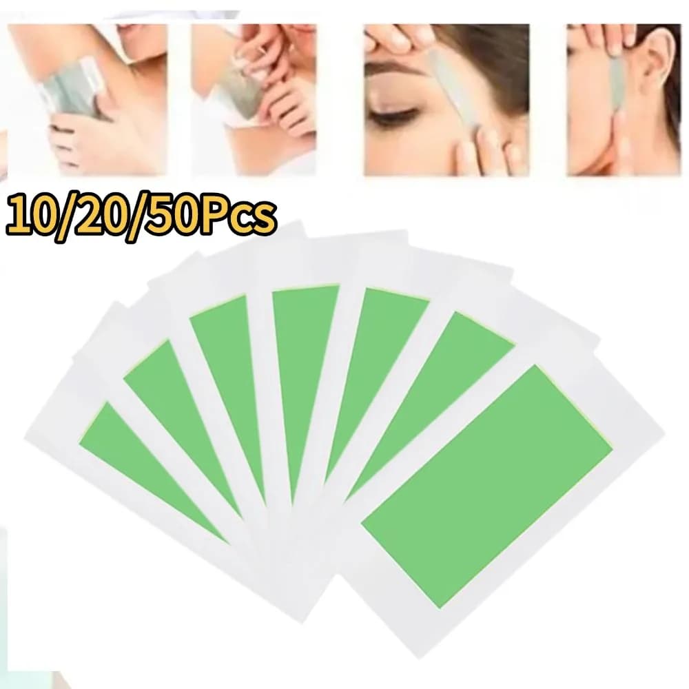 10/20/50 Pezzi Strisce Depilatorie Professionali in Cera Adesive per Viso, Gambe, Labbra, Sopracciglia, Braccia, Corpo - Rimozione Peli e Cura della Pelle
