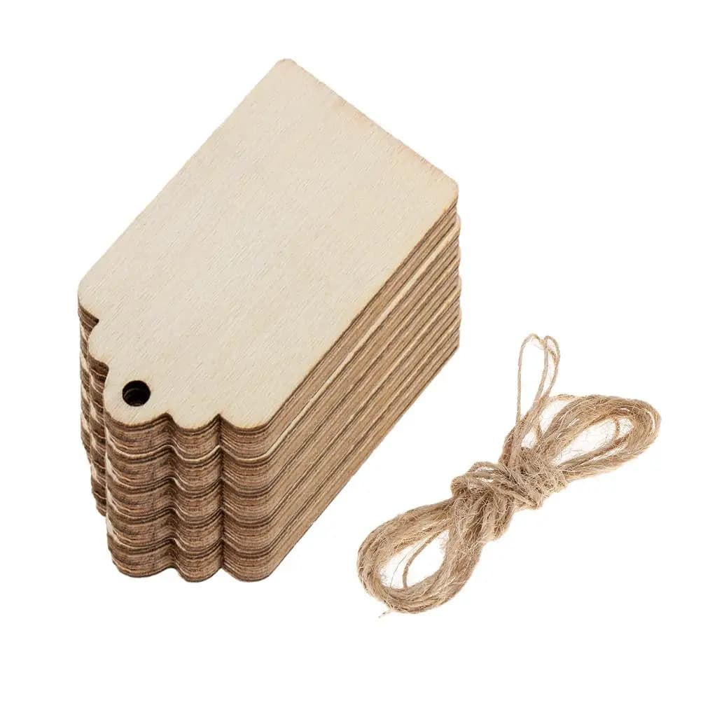 Etichette regalo per festival in legno Blocchi artigianali fai-da-te Tavola per feste in legno Ornamento di nozze Giocattoli decorativi in legno per l'aula e la decorazione della casa