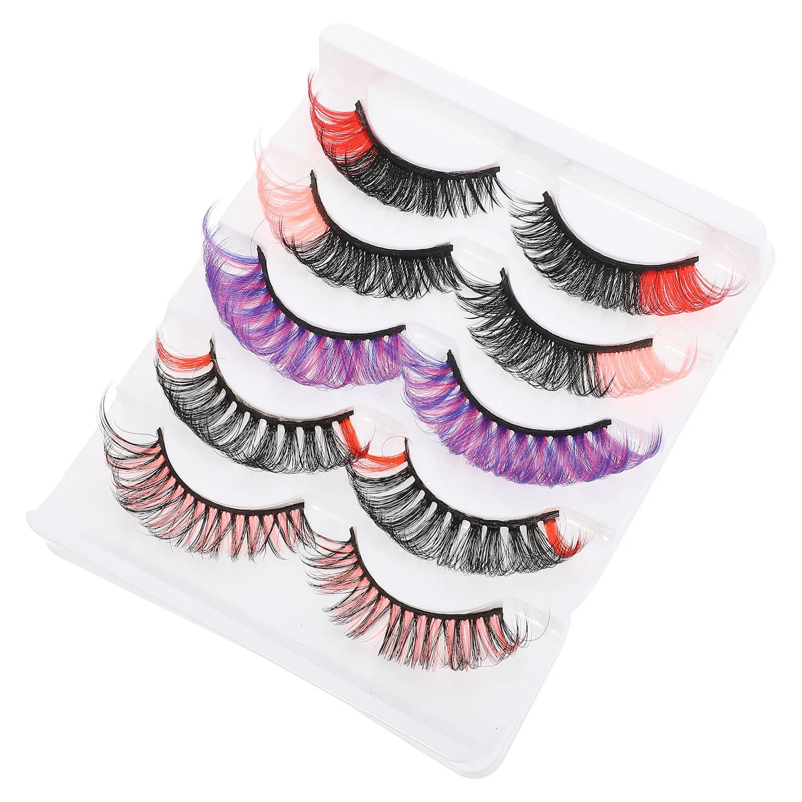 1 Confezione di Ciglia Finte Sintetiche Colorate, Naturali e Realistiche per Trucco Quotidiano e Feste, Ciglia Creative e Dense per Donna