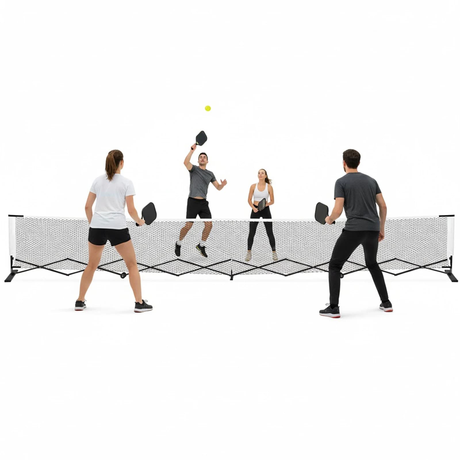 Rete Retrattile per Pickleball 22FT, Set Rete Pickleball con Telaio in Metallo Robusto, Montaggio Facile e Borsa per il Trasporto per Uso Interno ed Esterno