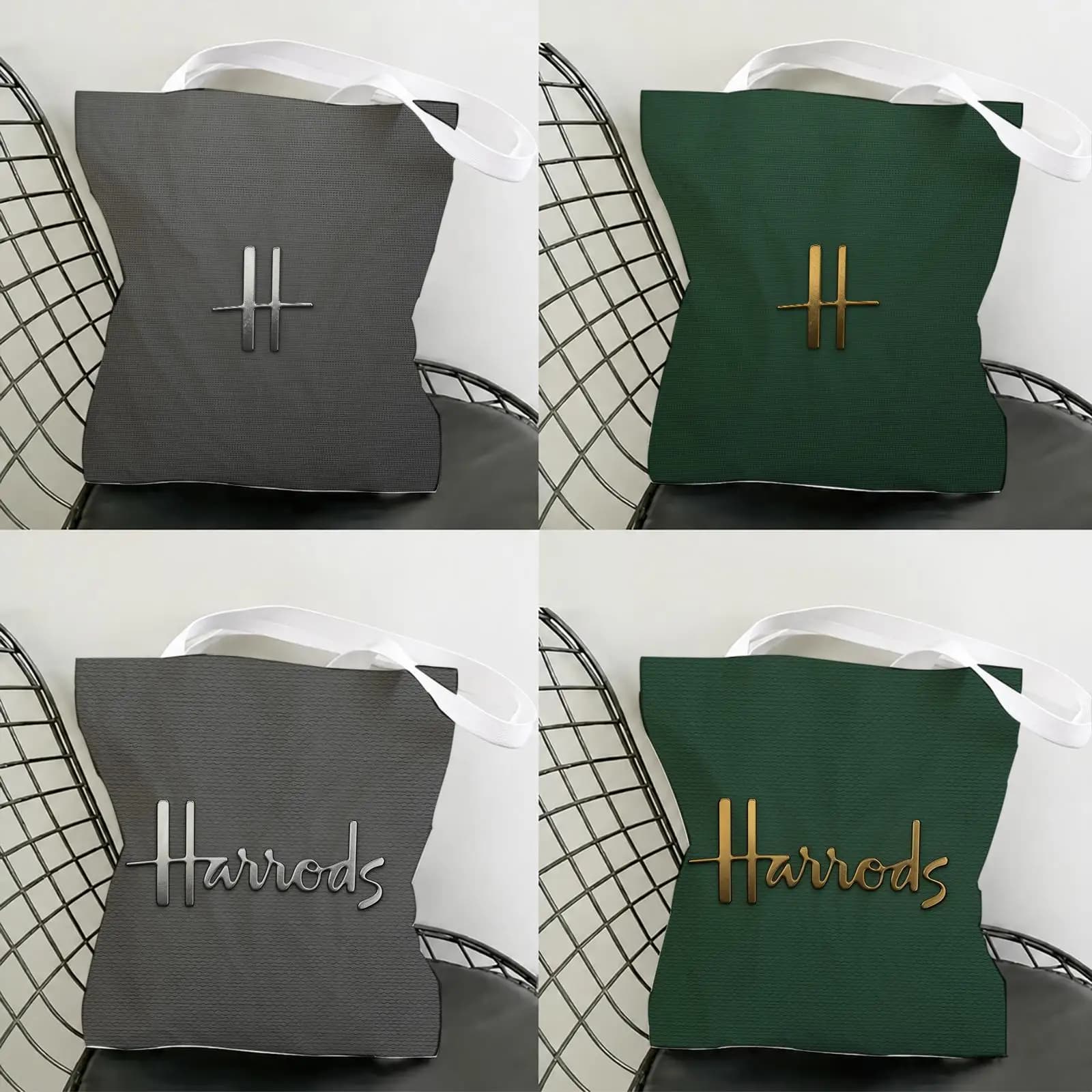 London L-Harrods Knightsbridge Storage Bags Canvas Tote Bag Women Large Capacity Reusable Eco Shopping Bag Shoulder Handbag
