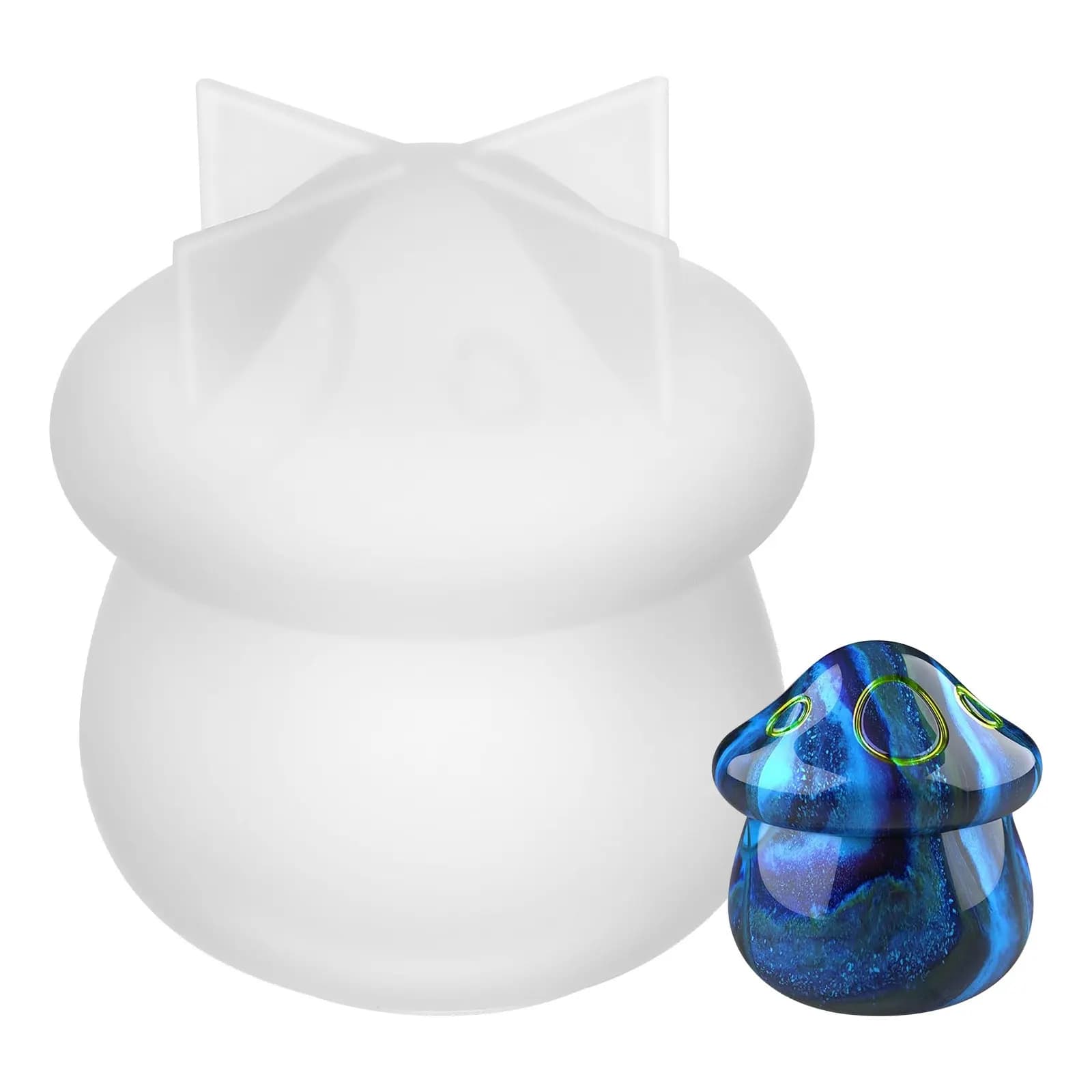 Stampo in Silicone a Forma di Fungo per Realizzazione di Vasetti in Resina Epossidica, Design Sicuro, Liscio e Arrotondato, Adorabile, Carino, Elegante, Flessibile e Robusto
