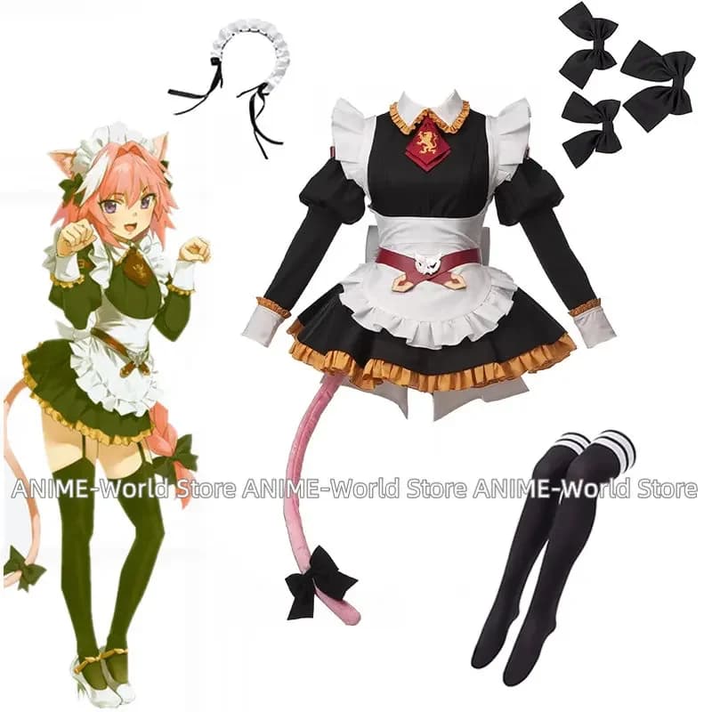 Anime Fate/Grand Order Fate Apocrypha Rider Astolfo Cosplay JK Uniforme scolastica Vestito da cameriera Vestito operato Halloween Custom Made