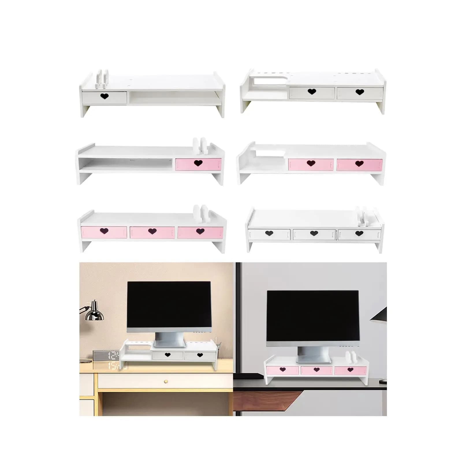 Supporto per monitor per computer Display Ripiano rialzato Studente Ufficio Desktop Tastiera Organizzatore per workstation per computer