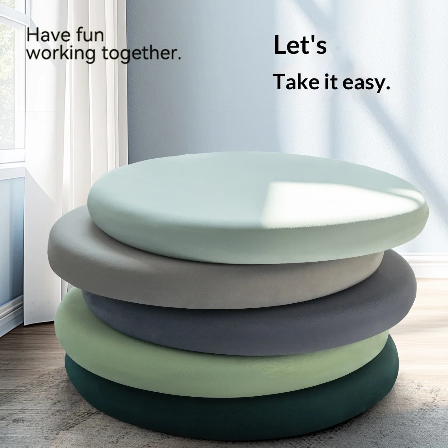 Round Memory Foam Seat Cushion for Chairs, Ergonomic Floor Pillow , Office Chair Pad for Tailbone Pain Relief, Meditation Yoga