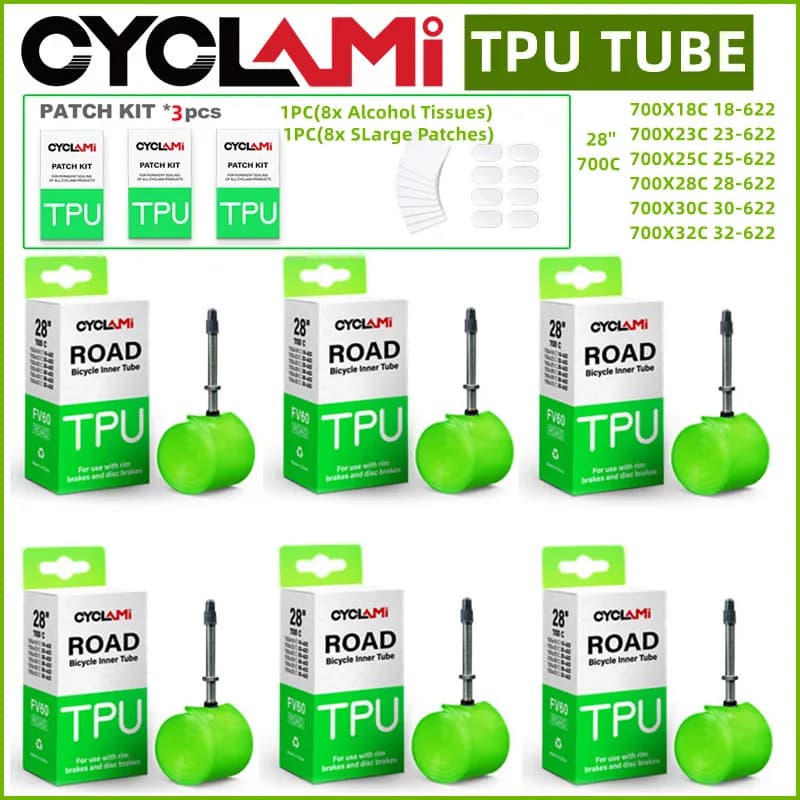 CYCLAMI air chamber for bicycle ultralight bicycle road bike TPU indoor pneumatic 60 80mm French valve 700 c18 25 28 32 tube Super light