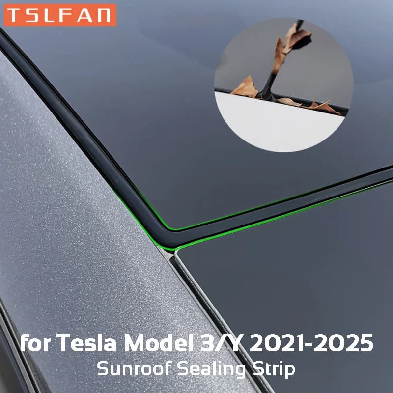 Striscia di tenuta in vetro per tetto apribile per Tesla Model 3 Y 2021-2025 Kit di guarnizioni per la riduzione del rumore del parabrezza antipolvere Accessori per auto