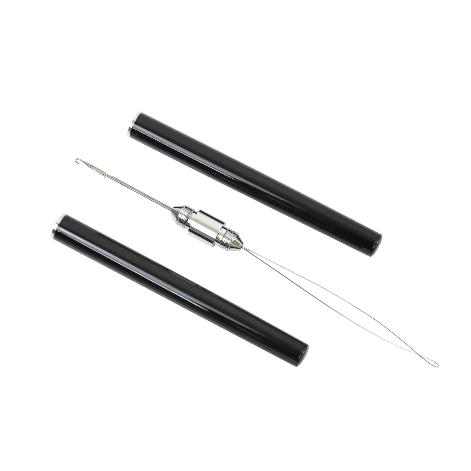 Uncinetto a doppia punta per dreadlock e treccine, ago ad anello per infilare capelli, uncinetto per extension e intrecciatura capelli