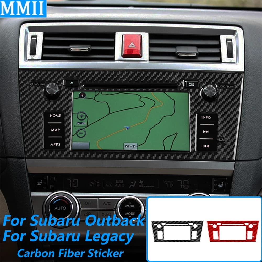 Per Subaru Outback Legacy 2015-2017, Copertura in Fibra di Carbonio per Pannello di Controllo Radio, CD e Navigazione, Accessori Auto, Adesivo