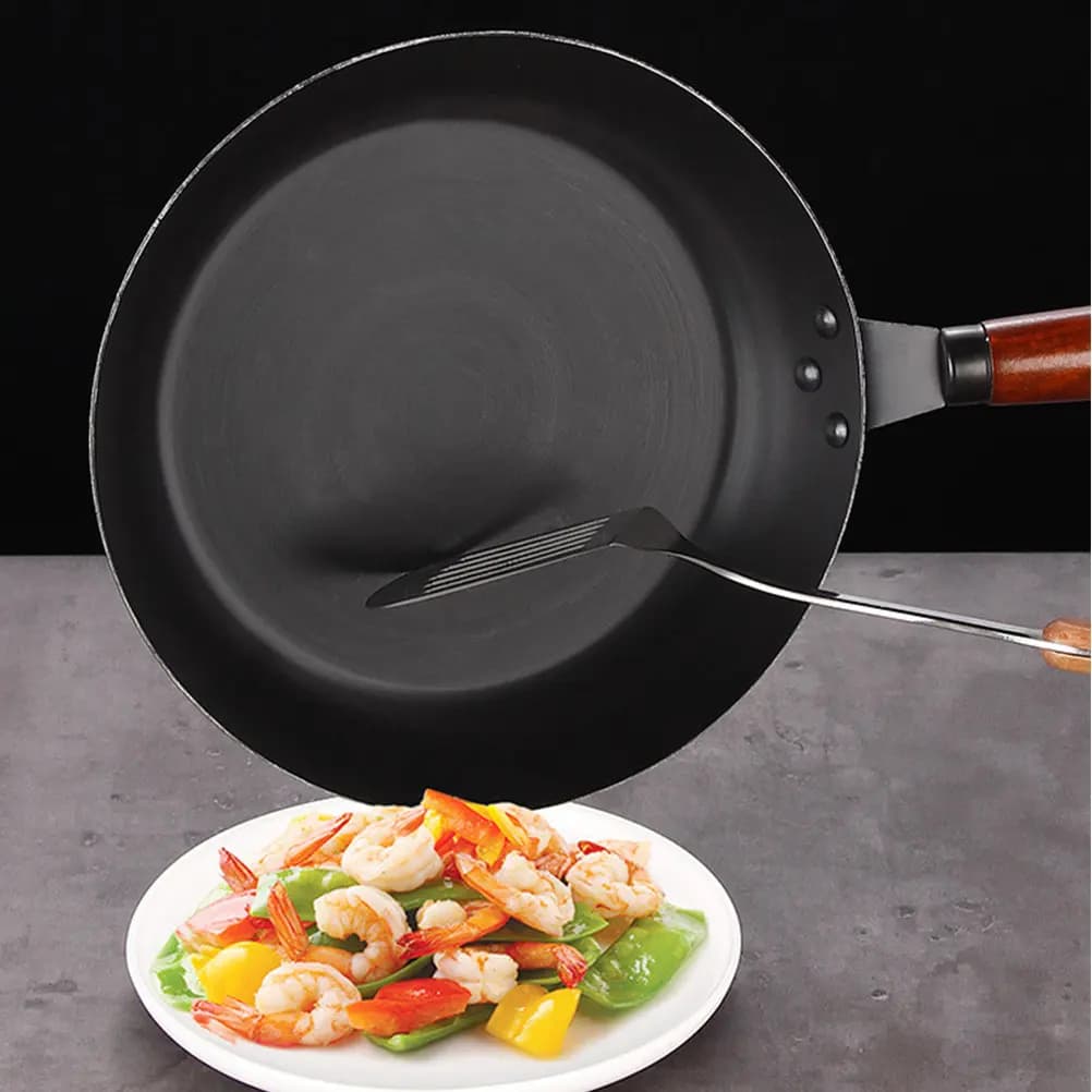 Padella Antiaderente in Ghisa da 26 Cm, Wok Resistente per Fornelli a Gas, Elettrici e a Induzione, per Cucina Domestica e Frittura
