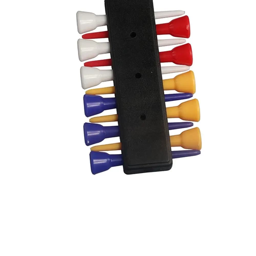 3 pennarelli per palline in plastica Amanti del golf 12 magliette da golf Tees da golf neri Carrier Pennarelli per palline da golf Clip per tee da golf Supporto per tee da golf