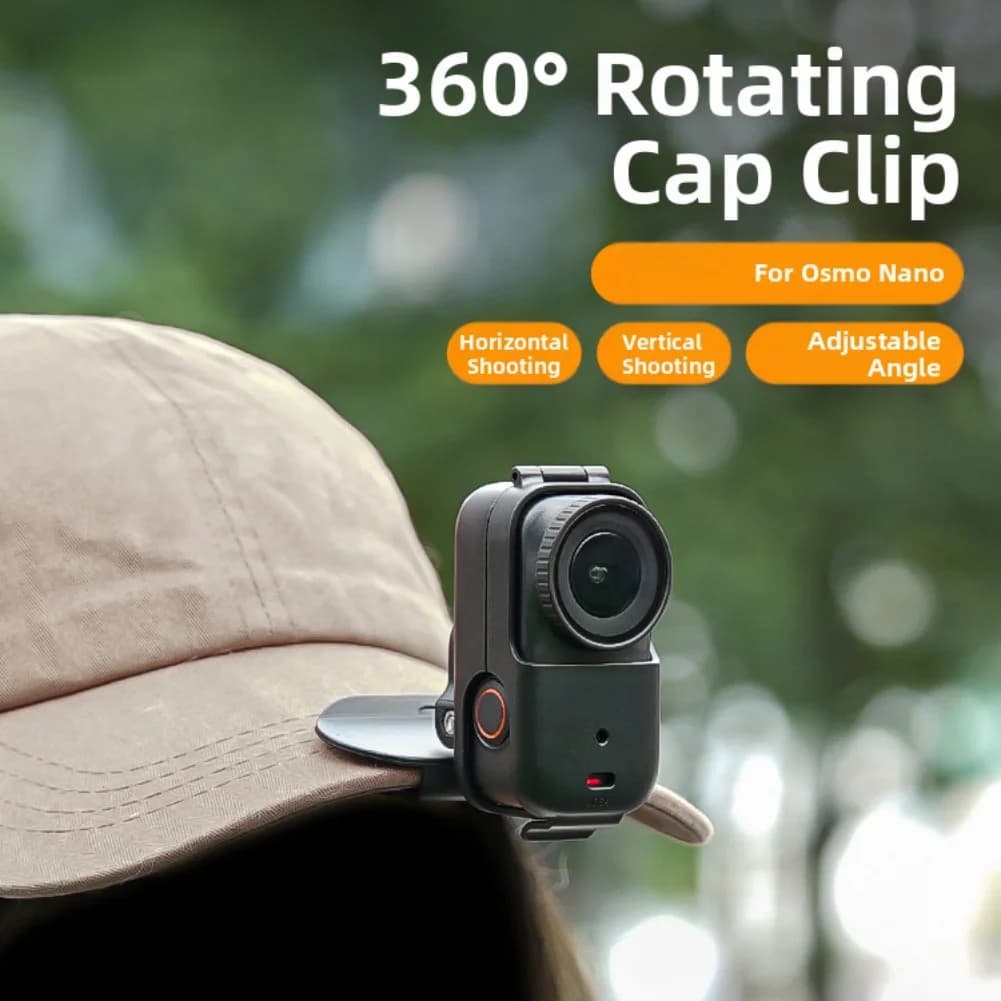 1 pcs ABS Black Action Camera For DJI Osmo-Nano Hat Brim Clip Improve your first person experience Replace practical accessories