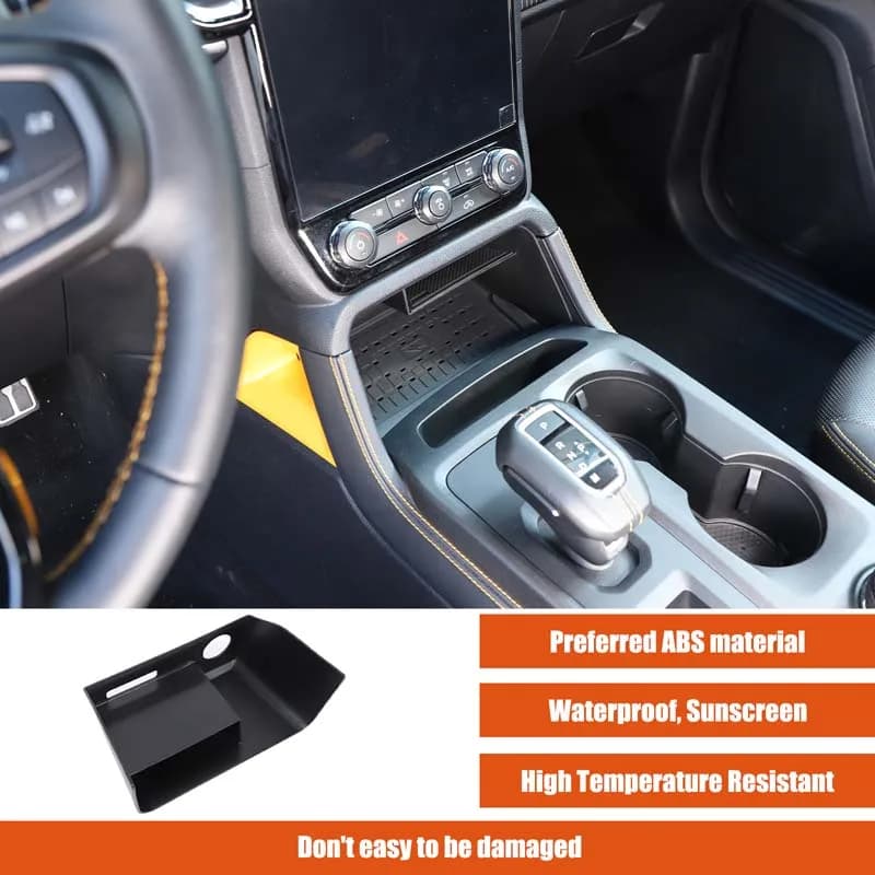 Per Ford Ranger T9 2023+ ABS nero scatola di immagazzinaggio del controllo centrale dell'auto organizzatore accessori per la modifica degli interni dell'auto