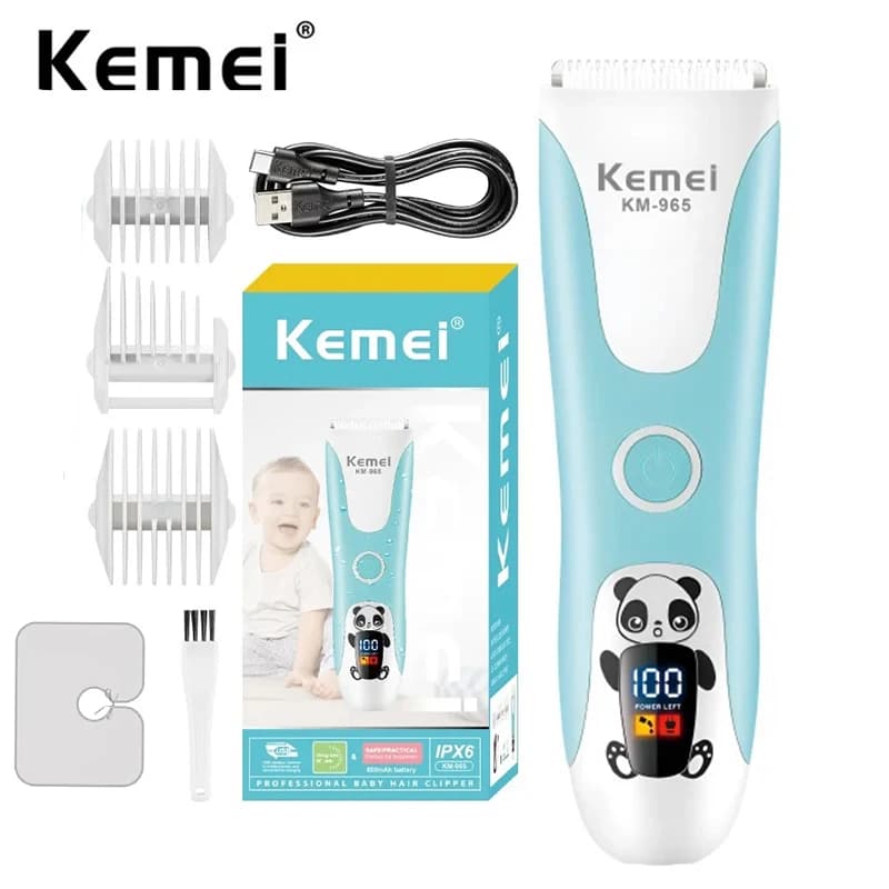 Kemei Baby Haircuts Silent Haircut for Kids Hair Cutting Kit for Kids Wireless Waterproof Rechargeable for Newborns
