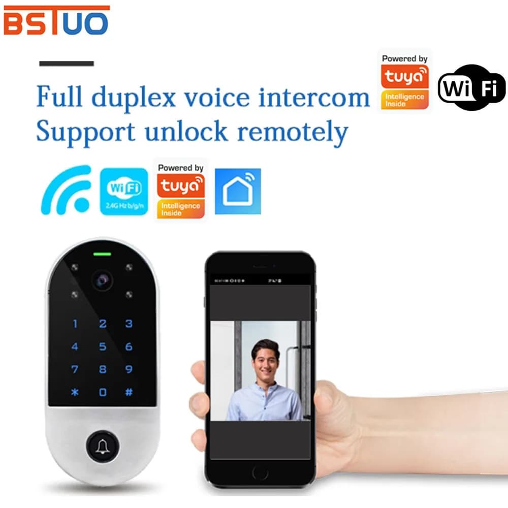 Wifi videocitofono controllo accessi tastiera 125Khz lettore RFID Tuya APP Mobile videocamera videocitofono copertura del sistema di accesso