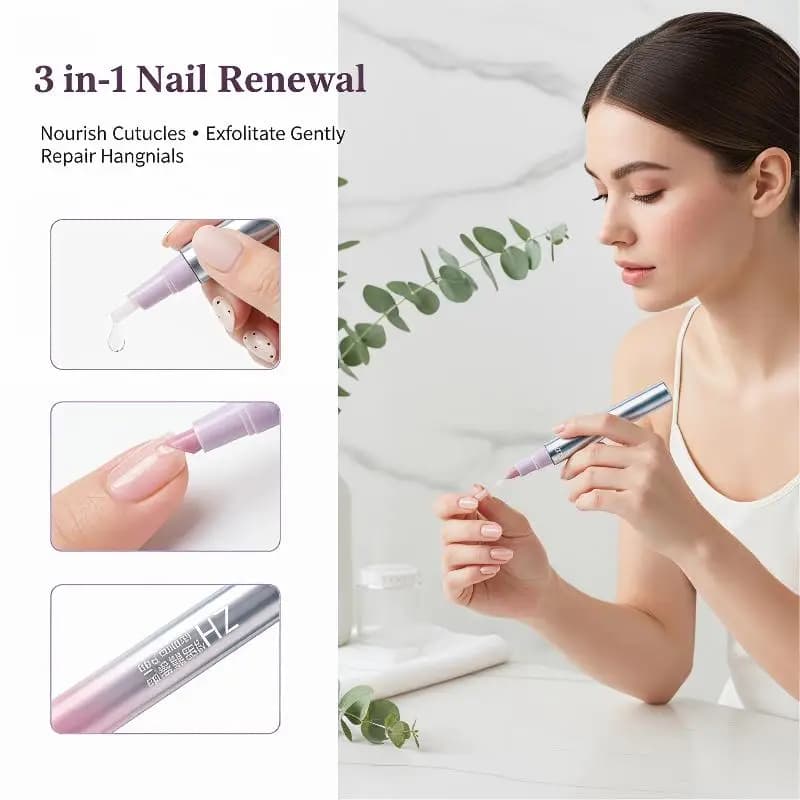 3In1 Nail Moisturizing Pen Oil Brightening and Cuticle Removal for Home Use