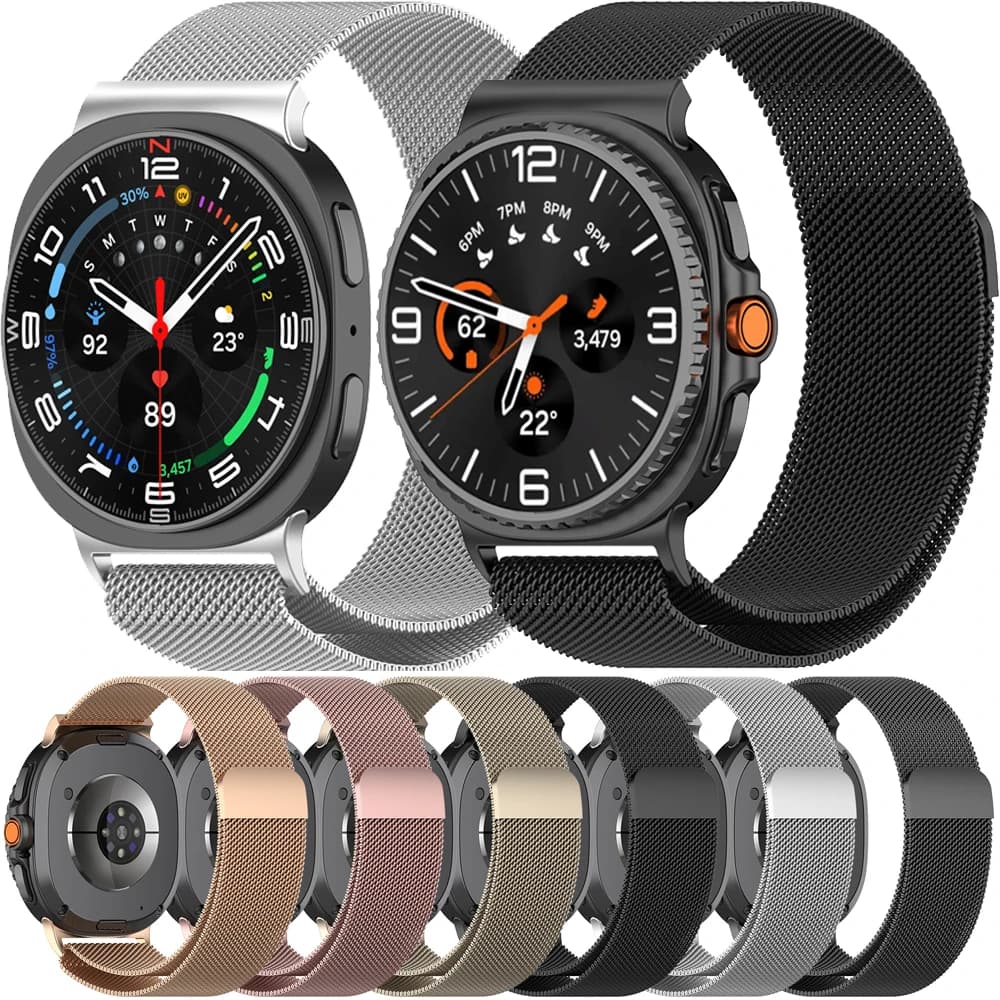 Cinturino ad anello milanese per Samsung Galaxy Watch 8 44mm 40mm Classico 46mm Bracciale magnetico in metallo Galaxy Watch Ultra 47mm Cinturino