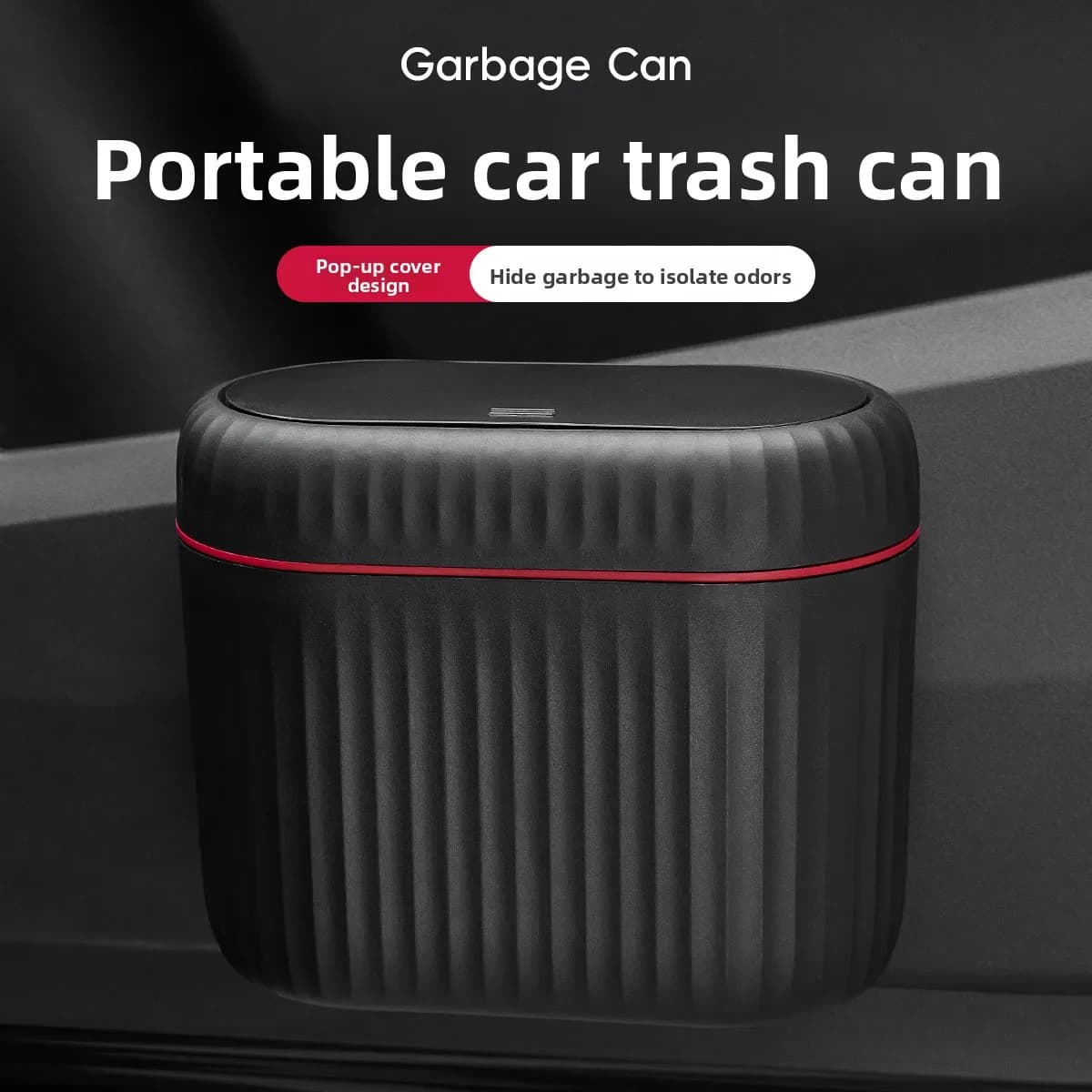 26 years old new car trash can PP door hanging car desktop portable elastic cover large capacity storage bucket wastebasket
