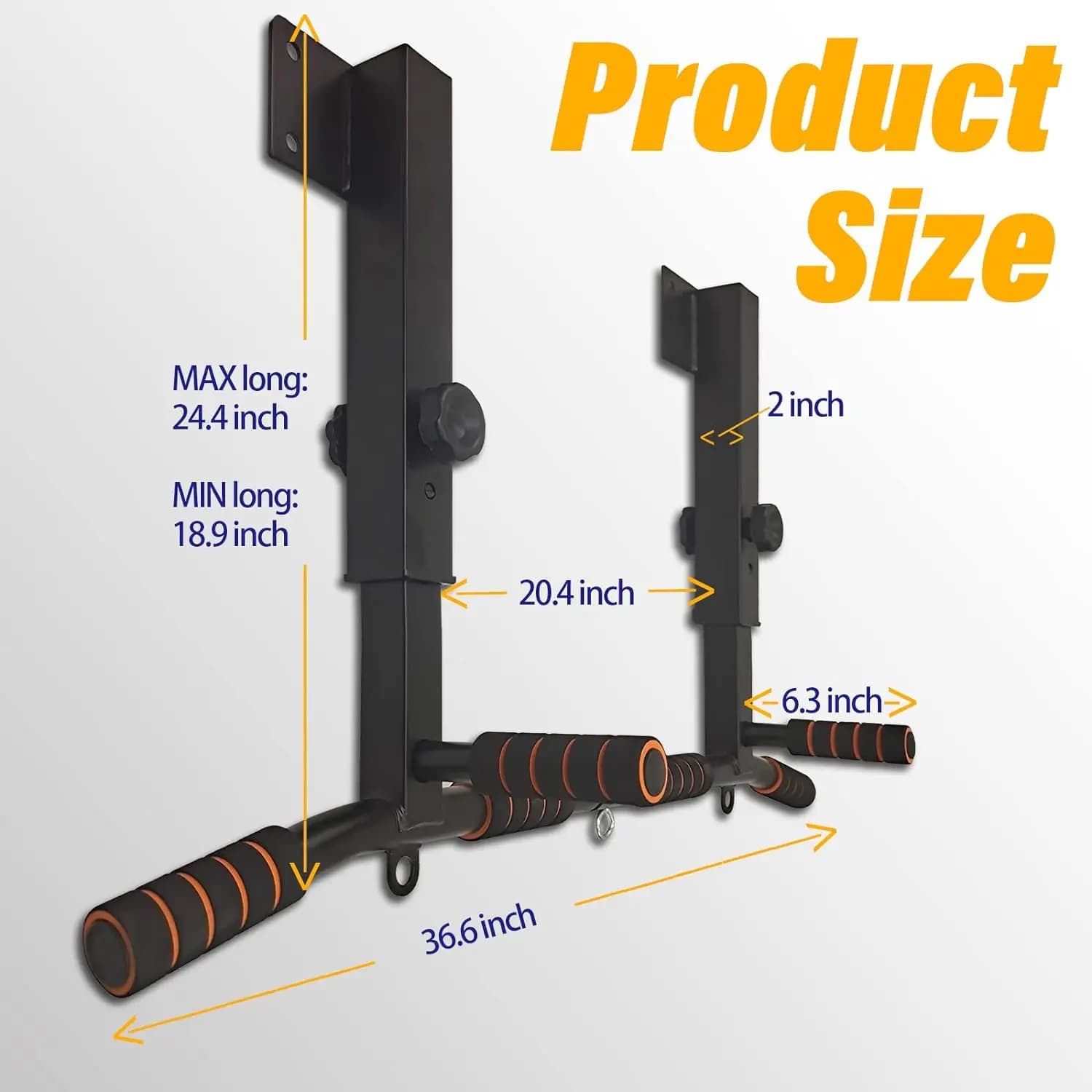 Dip Station Multifunction Station in Steel Wall for Tractions and Lifts, for Home Gym