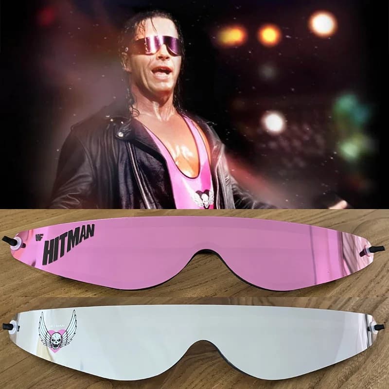 Vintage wrap sunglasses licensed Bret Hart Hitman Hart, new motorcycle glasses