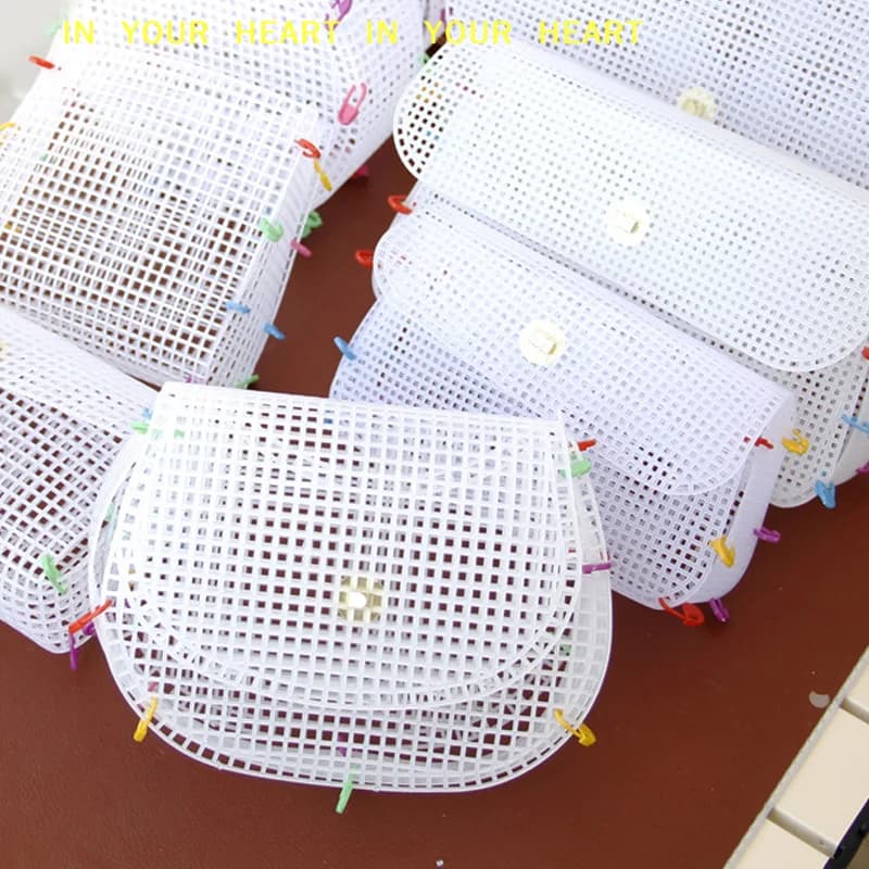 Kit di tessitura ausiliaria in rete di plastica per borse a tracolla, materiale per cucito e tessitura fai da te per la creazione di borse