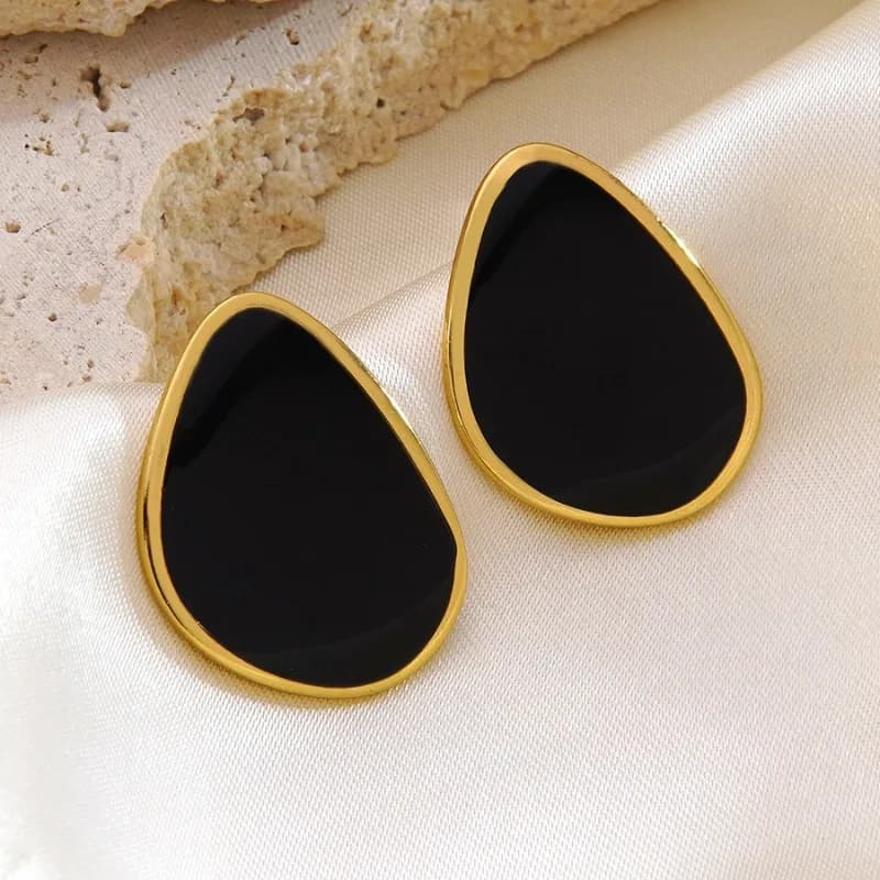 New Stainless Steel Earrings Color Drip Geometric Light Luxury Holiday Style Fashion Versatile Earrings