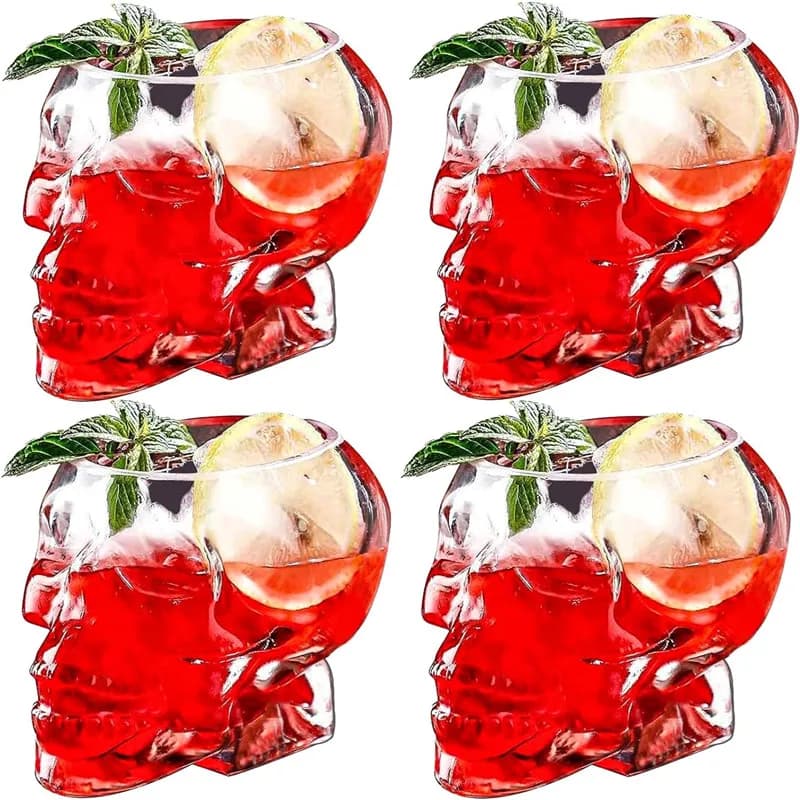Tazza di bicchierini con testa di teschio per bicchieri di cristallo trasparente di tazza di vino liquore Whisky Vodka birra Steins Party Bar tazze regalo di Halloween